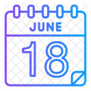 18 Juni Juni Kalendertag Symbol