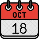 October Calendar Days Time And Date Icon