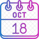 October Calendar Days Time And Date Icon