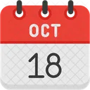 October Calendar Days Time And Date Icon