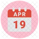 19 April April 19 19 Date Icon