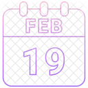 19 De Febrero Fecha Del 19 19 De Febrero Icono