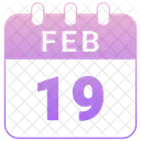 19 De Febrero Fecha Del 19 19 De Febrero Icono