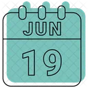 Junio Fecha Calendario Icono