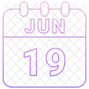 Junio Fecha Calendario Icono