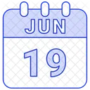 Junio Fecha Calendario Icono