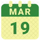 Marzo Fecha Calendario Icono