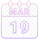 Marzo Fecha Calendario Icono