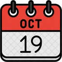 Octubre Dias Del Calendario Hora Y Fecha Icono