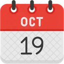 Octubre Dias Del Calendario Hora Y Fecha Icono