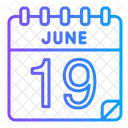 19 Juni Juni Kalendertag Symbol