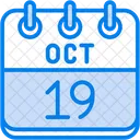 October Calendar Days Time And Date Icon