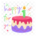 1st Birthday Happy For You Birthday Cake 아이콘