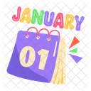 1st January Date Reminder January Calendar Icon