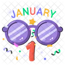 1st January Happy Icon
