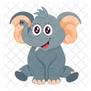 Elefantenaufkleber Elefantencartoon Lustiger Elefant Symbol