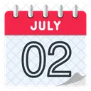 2 De Julio Julio Dia Del Calendario Icono