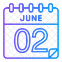 2 Juni Juni Kalendertag Symbol