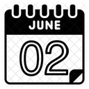 2 Juni Juni Kalendertag Symbol