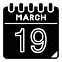 March 19 March Date Icon