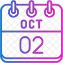 October Calendar Days Time And Date Icon