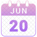 Junio Fecha Calendario Icono