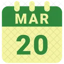 Marzo Fecha Calendario Icono