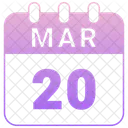 Marzo Fecha Calendario Icono