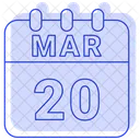 Marzo Fecha Calendario Icono