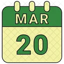 Marzo Fecha Calendario Icono