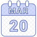 Marzo Fecha Calendario Icono