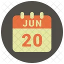 Juin Date Calendrier Icône