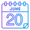 20 Juni Juni Kalendertag Symbol