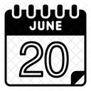 20 Juni Juni Kalendertag Symbol
