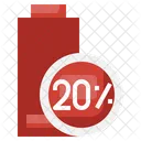 20 Percentage Battery Low Battery Battery Level Icon