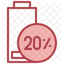 20 Percentage Battery  Icon