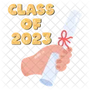2023 Class Graduation Certificate Degree Holder Icône