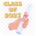 2023 Class Graduation Certificate Degree Holder アイコン