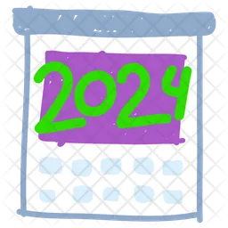2024 Calendar Icon - Download in Flat Style