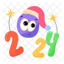 New Year Year 2024 2024 Christmas Icon