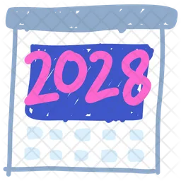 2028년 달력  아이콘