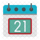 21 Fecha Calendario Icono