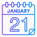 Janeiro Dia Calendario Ícone