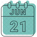 Junio Fecha Calendario Icono