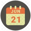 Junio Fecha Calendario Icono