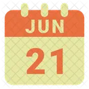 Juni Datum Kalender Symbol