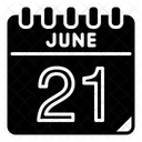 21 Juni Juni Kalendertag Symbol