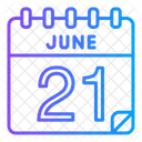 21 Juni Juni Kalendertag Symbol