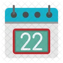 22 Fecha Calendario Icono