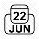 Junho Calendario Data Ícone